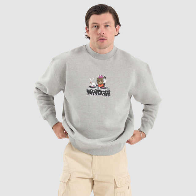 WNDRR Beats Crew Sweat Grey Marle