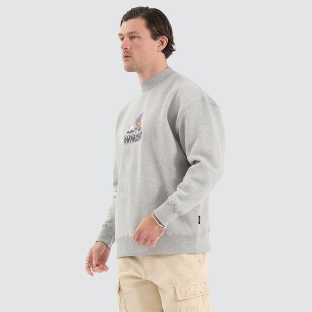 WNDRR Beats Crew Sweat Grey Marle