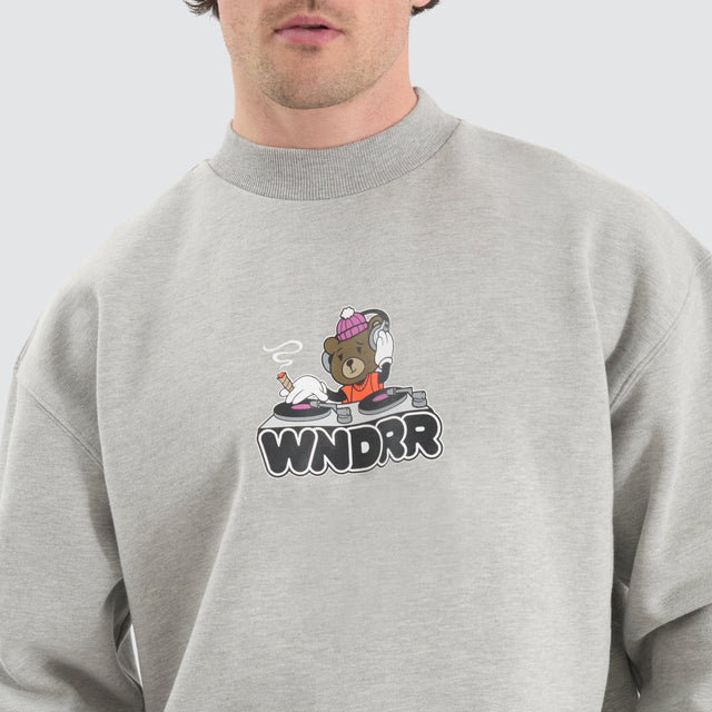 WNDRR Beats Crew Sweat Grey Marle