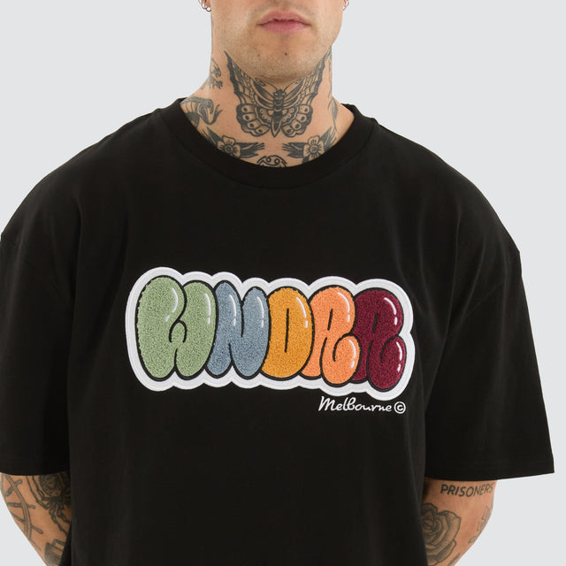 WNDRR Blissed Box Fit Tee Black