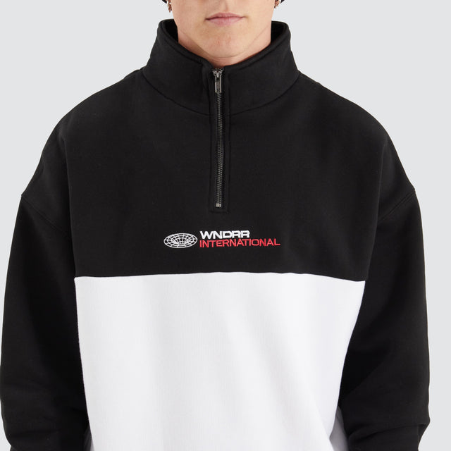 WNDRR Booster 1/4 Zip Sweat Black/ White