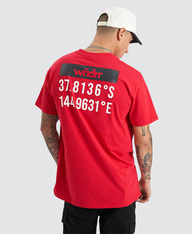 WNDRR COMPASS CUSTOM FIT TEE - RED RED