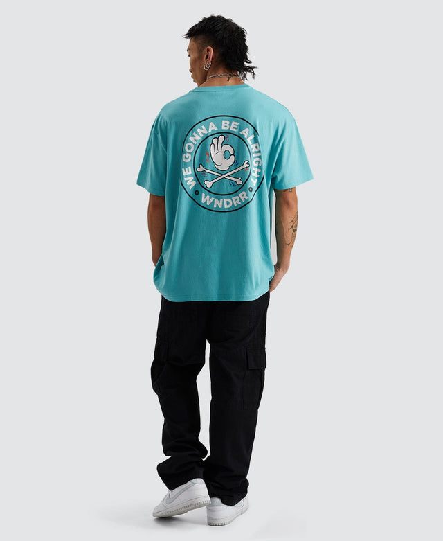 WNDRR Cross Check Box Fit T-Shirt Teal Green