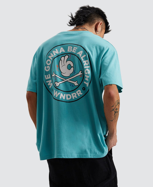 WNDRR Cross Check Box Fit T-Shirt Teal Green