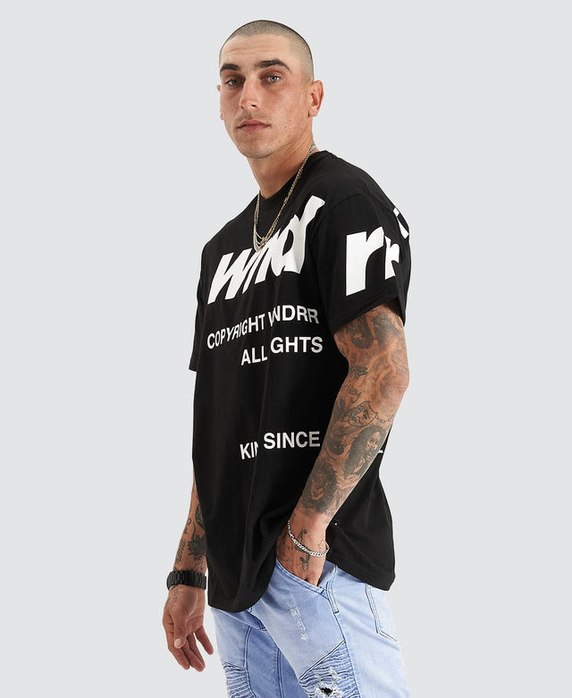 WNDRR Cut Off Custom Fit T-Shirt Black