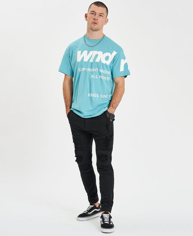 WNDRR Cut Off Custom Fit T-Shirt Teal Green