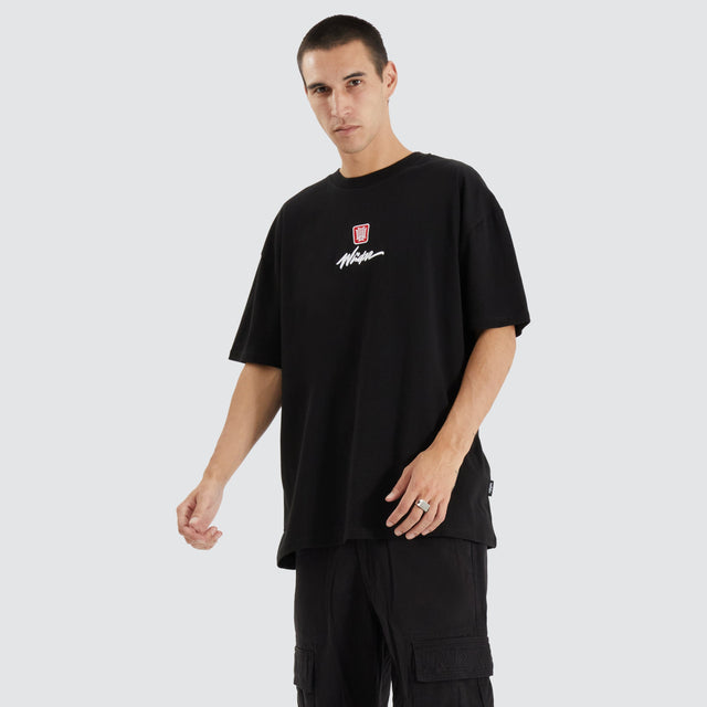 WNDRR Denote Box Fit T-Shirt Black
