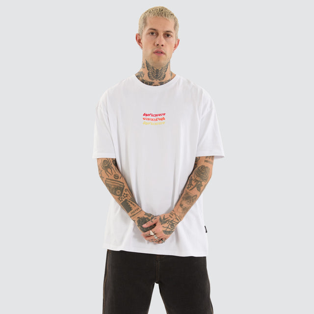 WNDRR Exile Box Fit Tee White