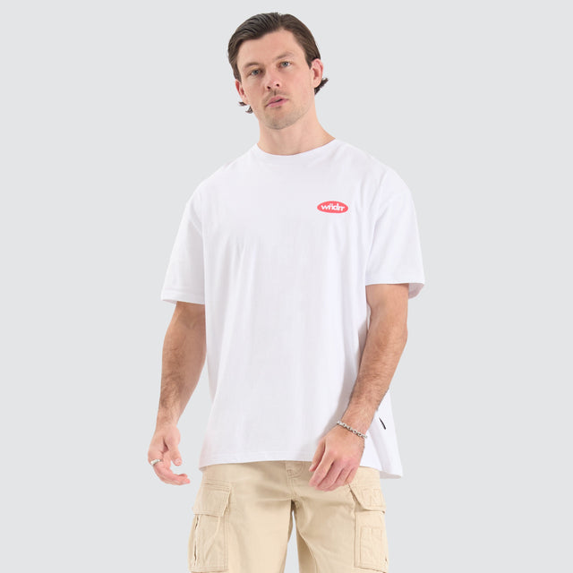 WNDRR Flammable Box Fit Tee White