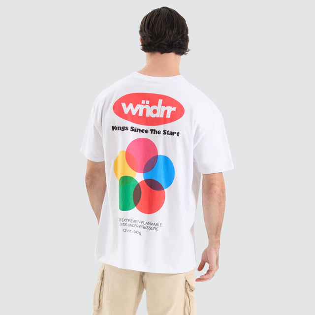 WNDRR Flammable Box Fit Tee White