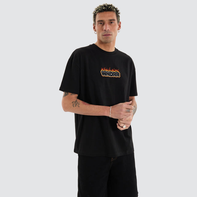 WNDRR Flint Box Fit Tee Black