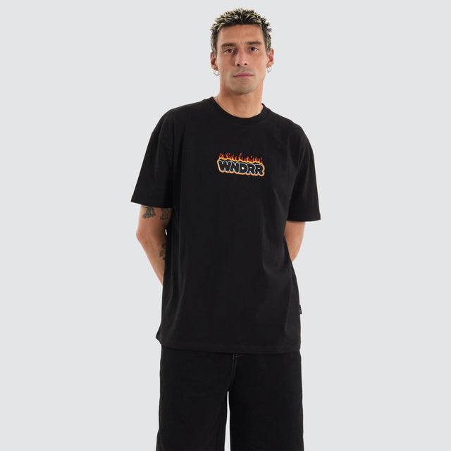 WNDRR Flint Box Fit Tee Black