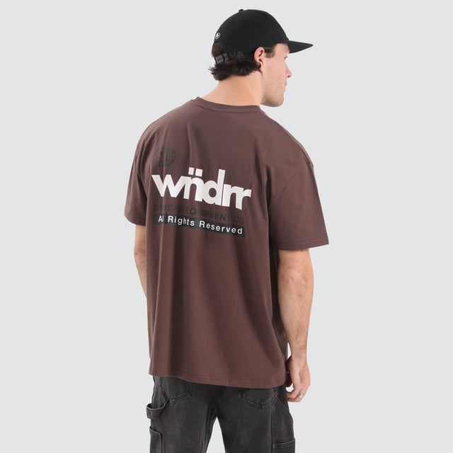 WNDRR Frontline Box Fit Tee Brown