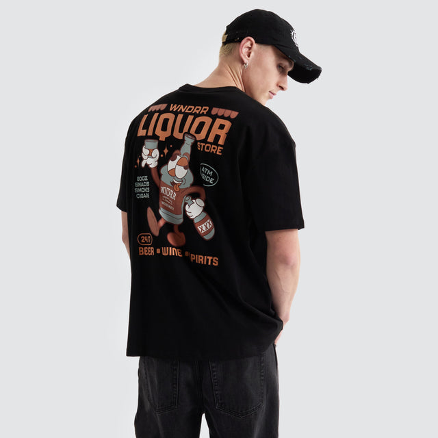 WNDRR Liquor Box Fit Tee Black