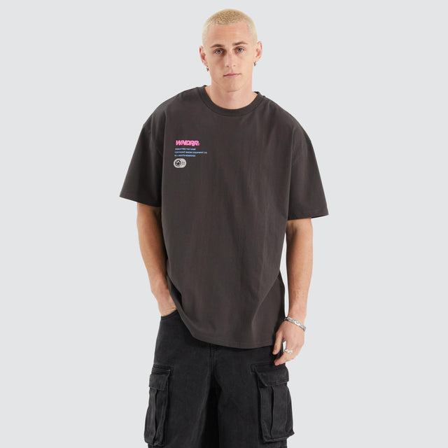 WNDRR Obscure Box Fit Tee Faded Black