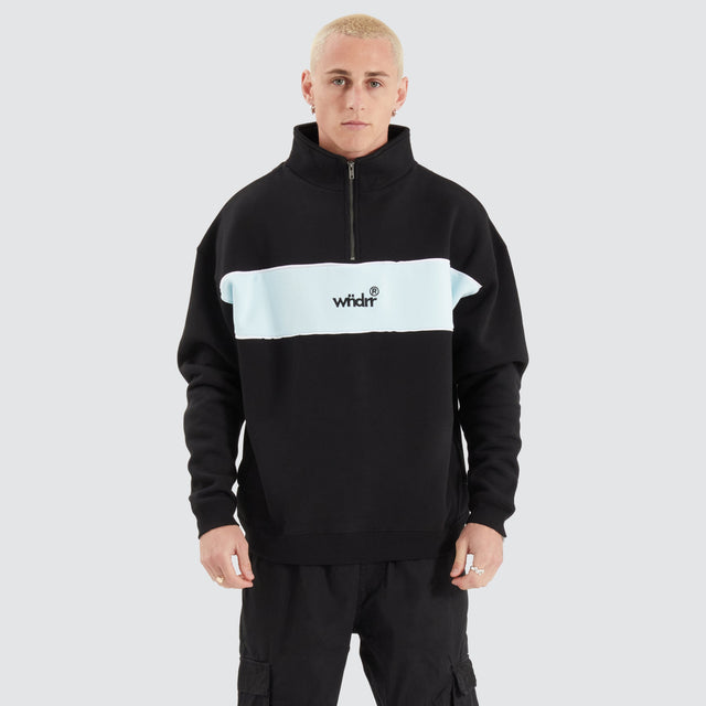 WNDRR Offcut 1/4 Zip Sweat Black/Blue