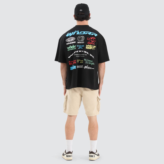 WNDRR Represent Heavy Box Fit Tee Black