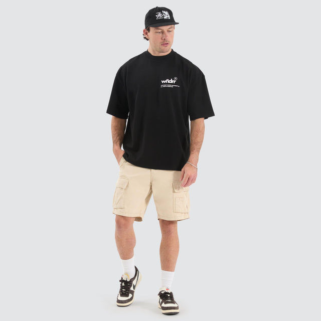 WNDRR Represent Heavy Box Fit Tee Black