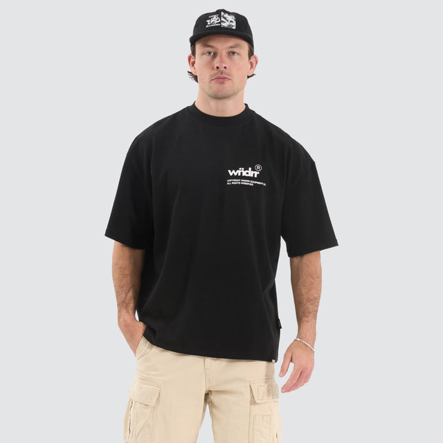 WNDRR Represent Heavy Box Fit Tee Black