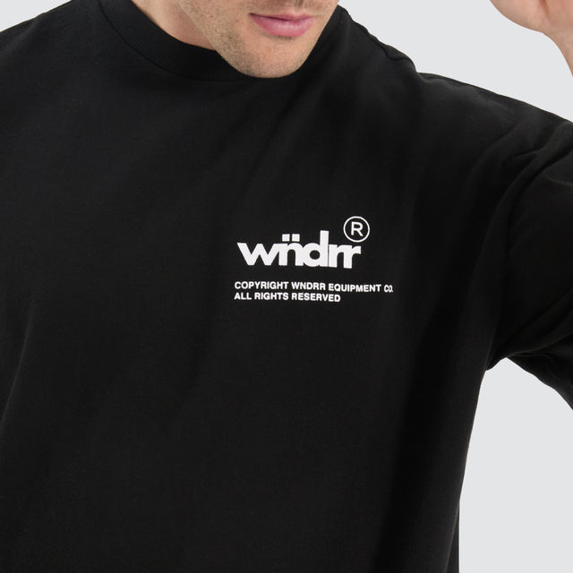 WNDRR Represent Heavy Box Fit Tee Black