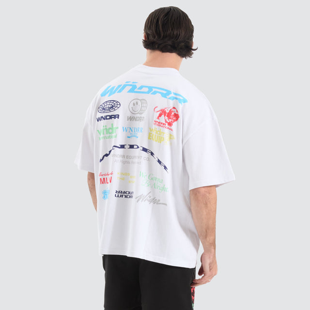 WNDRR Represent Heavy Box Fit Tee White