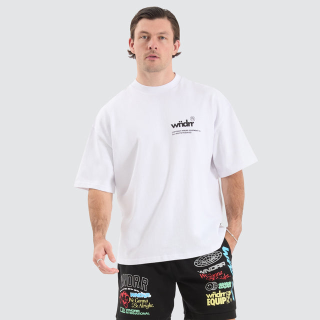 WNDRR Represent Heavy Box Fit Tee White