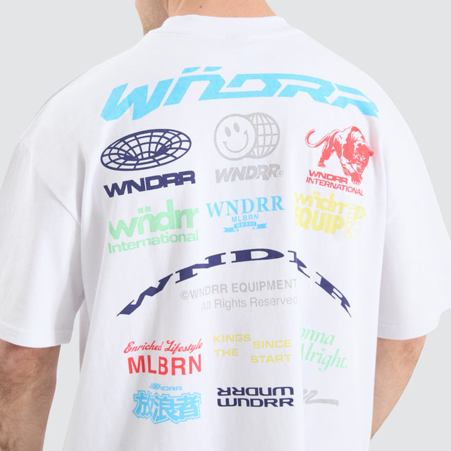 WNDRR Represent Heavy Box Fit Tee White