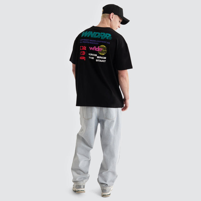 WNDRR Scrawl Box Fit Tee Black