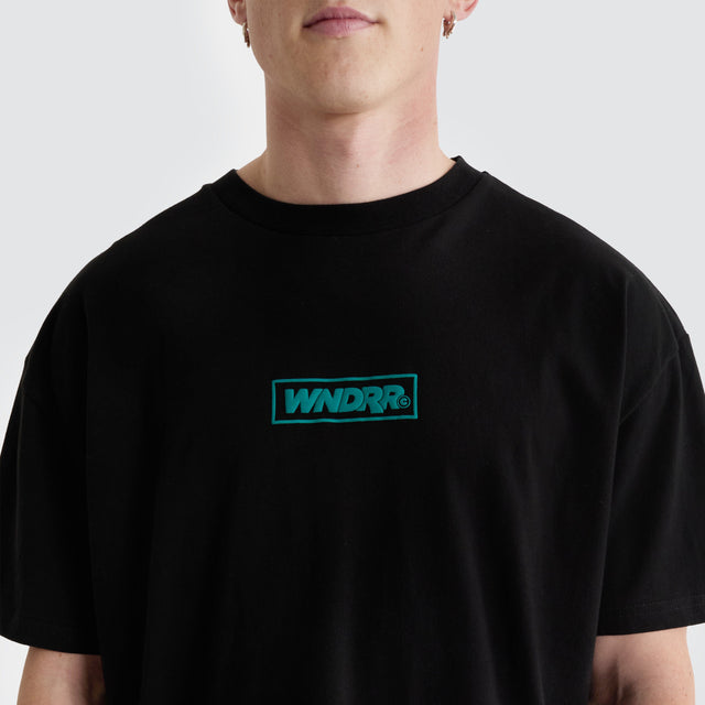 WNDRR Scrawl Box Fit Tee Black