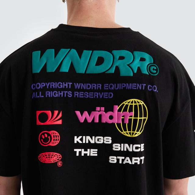 WNDRR Scrawl Box Fit Tee Black