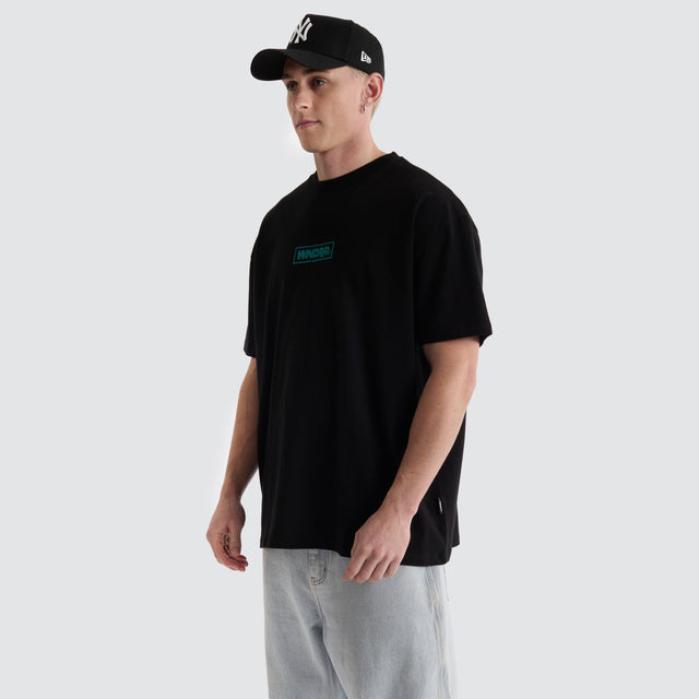 WNDRR Scrawl Box Fit Tee Black