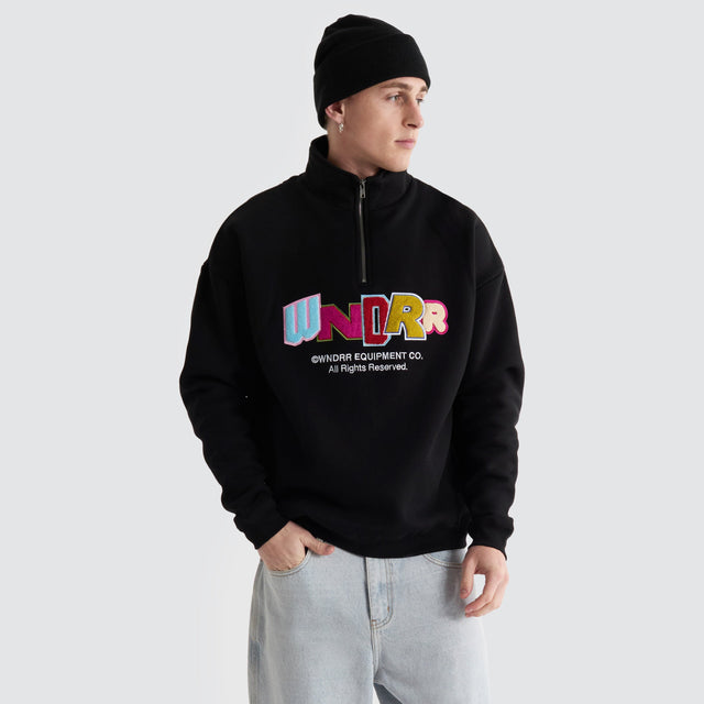 WNDRR Sherri 1/4 Zip Sweat Black