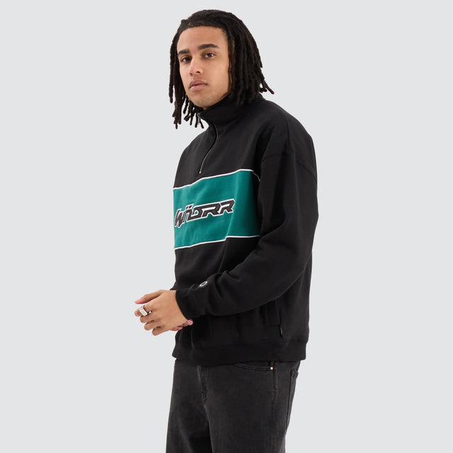 WNDRR Solitude 1/4 Zip Panel Sweat Black