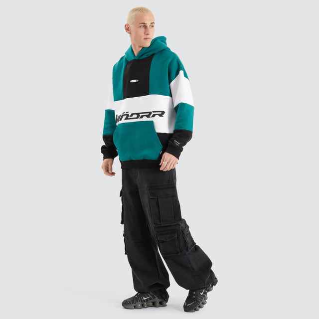 WNDRR Solitude Panel Hood Sweat Black/ Teal