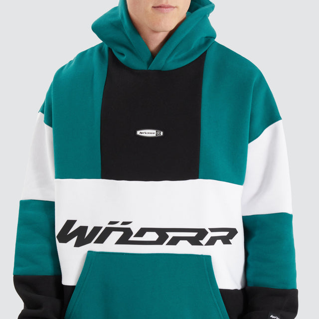 WNDRR Solitude Panel Hood Sweat Black/ Teal