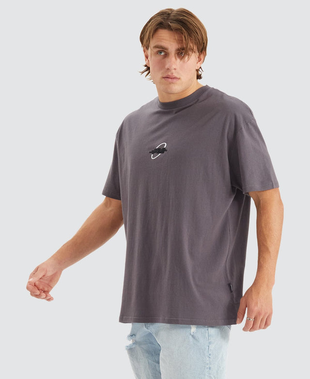 WNDRR SPACED OUT BOX FIT TEE - CHARCOAL GREY
