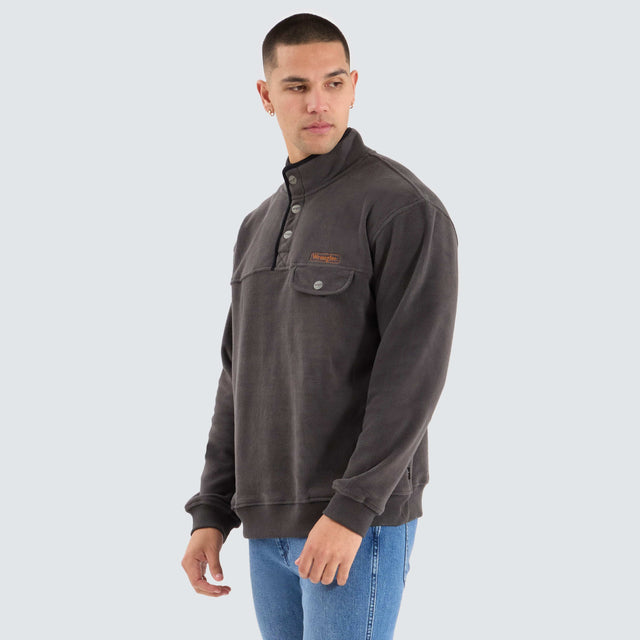 Wrangler Polar Button Up Sweat Grey