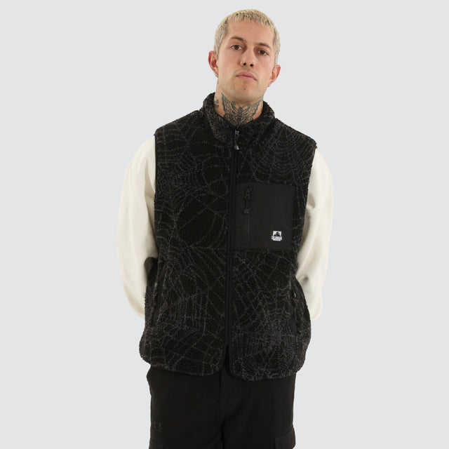 XLarge Cobweb Reversible Vest Black