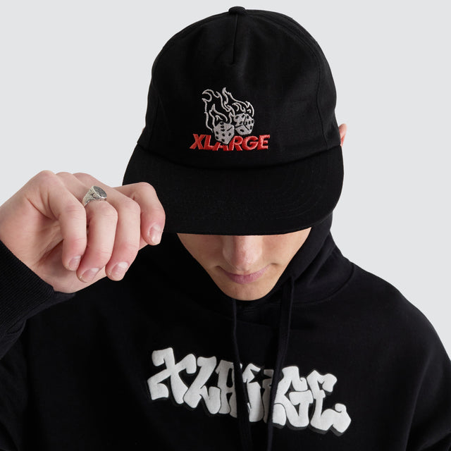 XLarge Fire Dice Snapback Black