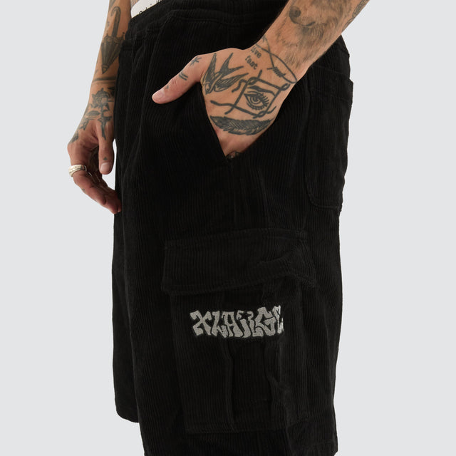 XLarge Graff Cord 91 Cargo Jort Shorts Pigment Black