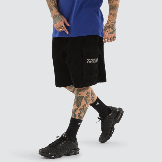 XLarge Graff Cord 91 Cargo Jort Shorts Pigment Black