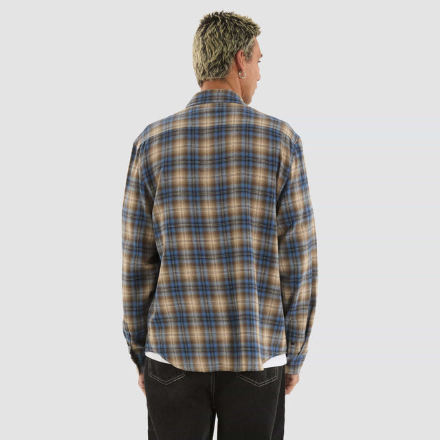 XLarge Liam Check Longsleeve Shirt Blue