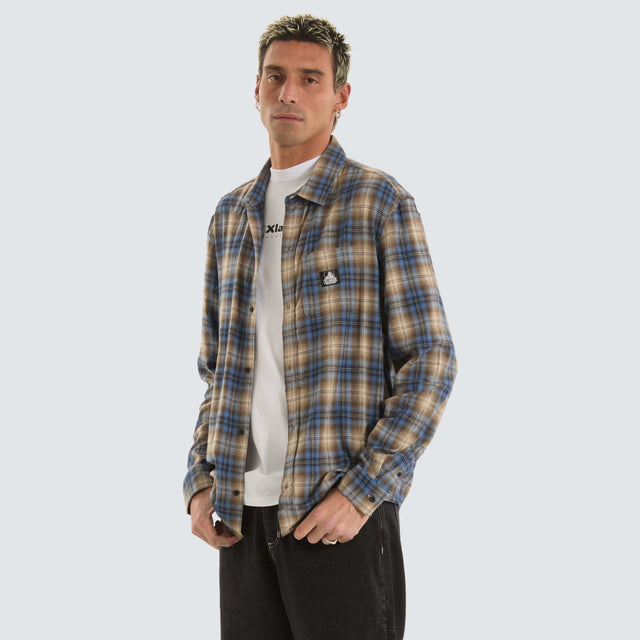 XLarge Liam Check Longsleeve Shirt Blue