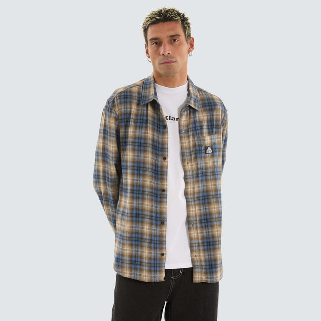 XLarge Liam Check Longsleeve Shirt Blue