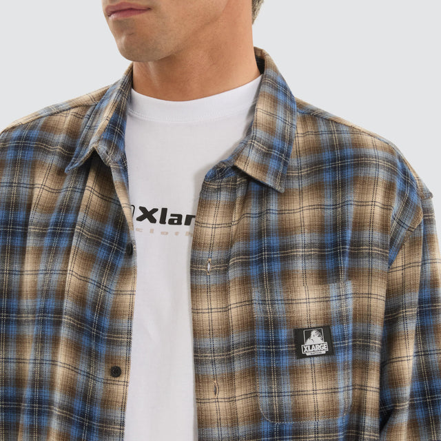 XLarge Liam Check Longsleeve Shirt Blue