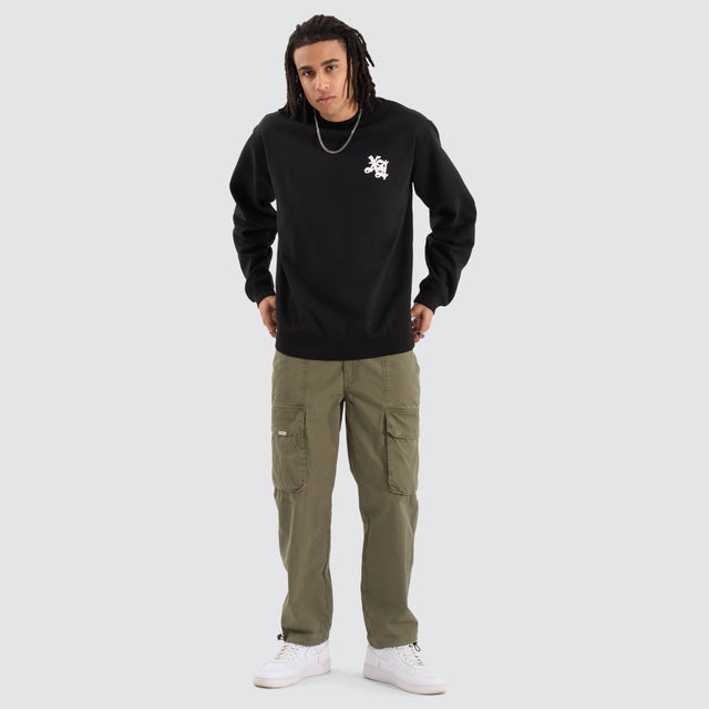 XLarge Old English Crew Black