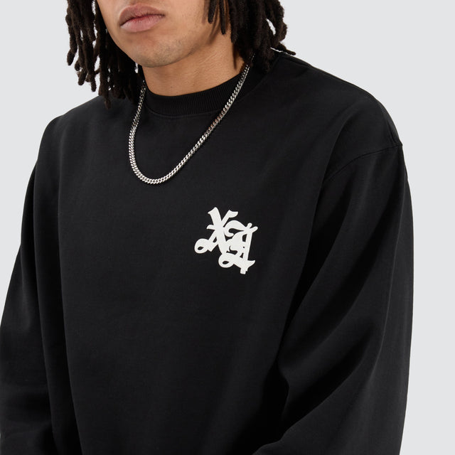 XLarge Old English Crew Black