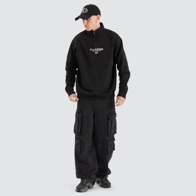 XLarge Quarter Zip Crew Pigment Black