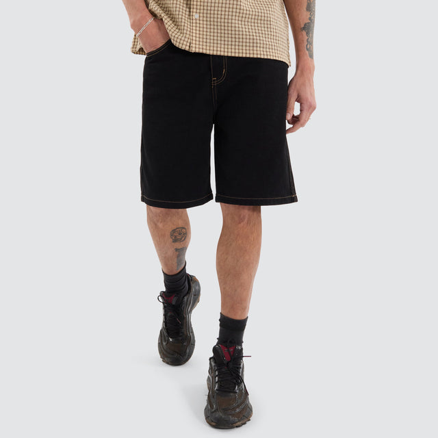 XLarge XL Dice Bull Denim Jort Shorts Raw Black