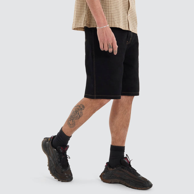 XLarge XL Dice Bull Denim Jort Shorts Raw Black